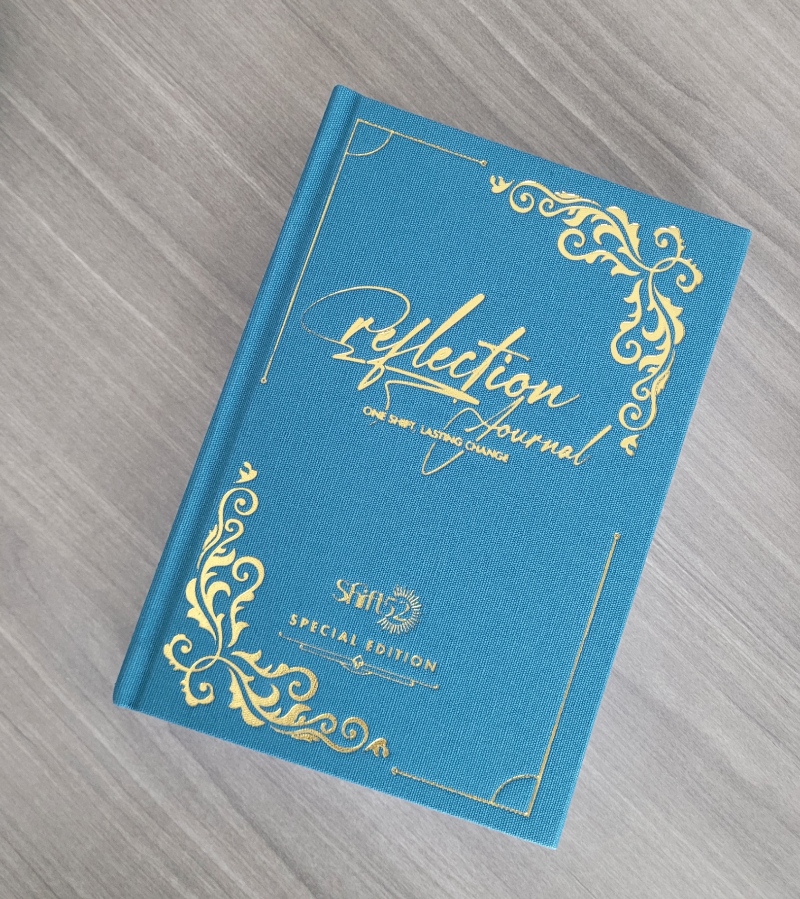 Reflection Journal — Special Edition, teal linen cover with gold foil